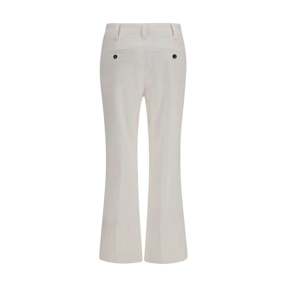 Brunello Cucinelli White Cotton Flared Pants