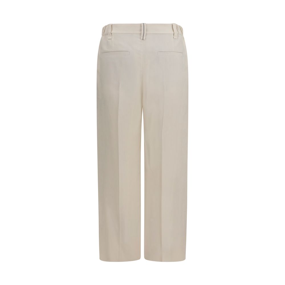 Brunello Cucinelli Beige Viscose Casual Pants
