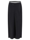 Tom Ford Black Silk Midi Skirt