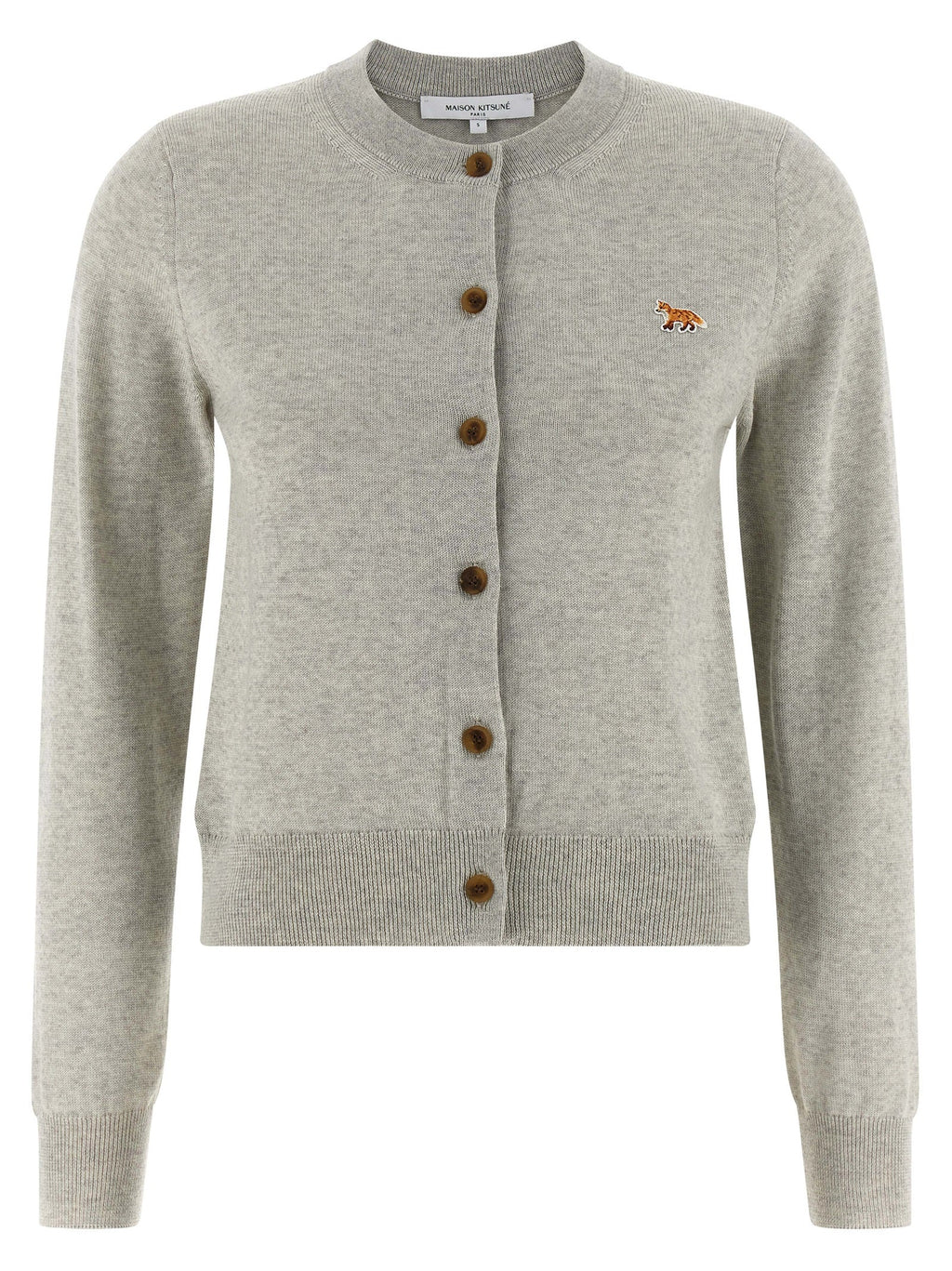 Maison Kitsuné Gray Virgin Wool Cardigan
