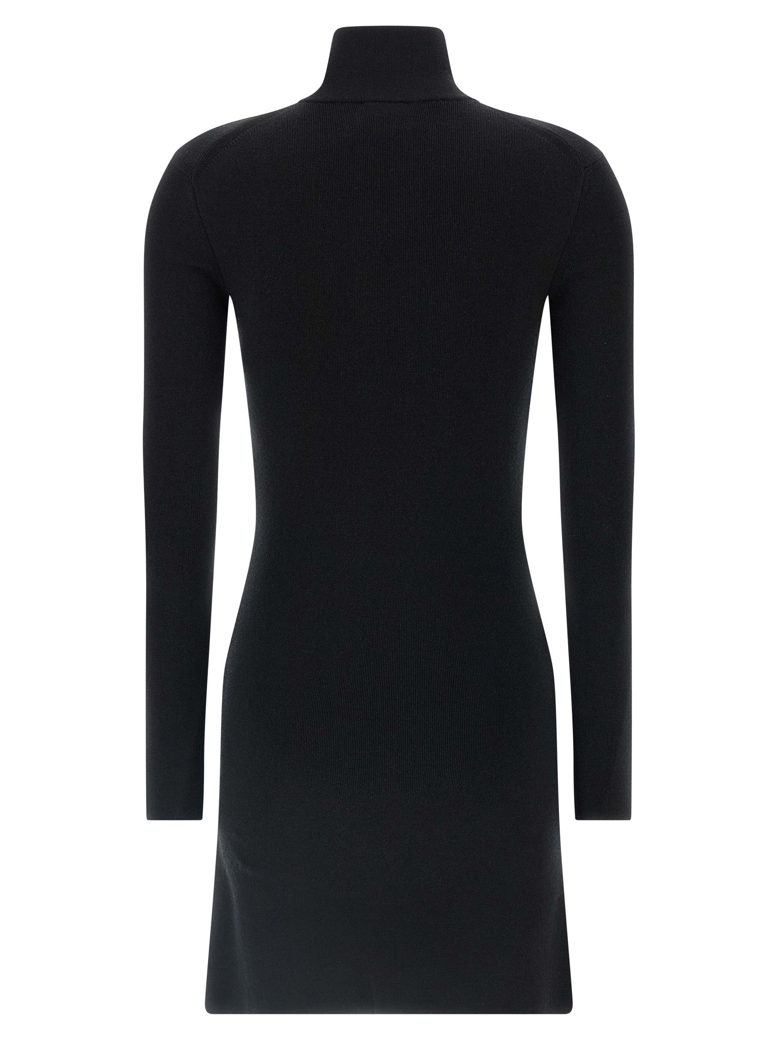 Courrèges Black Merino Wool Short Dress