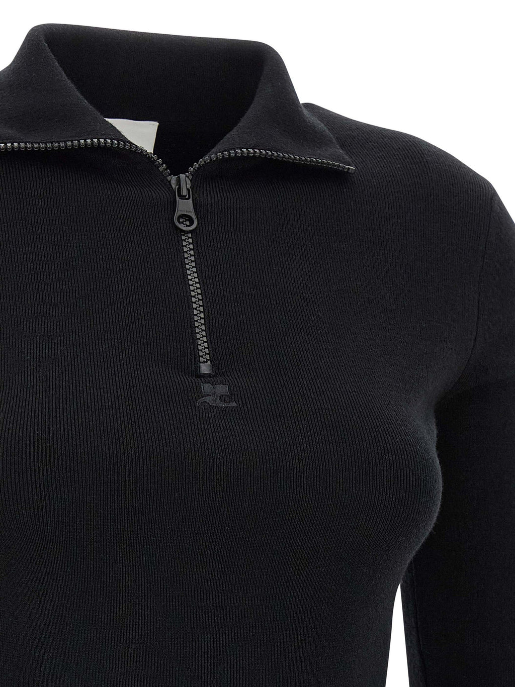 Courrèges Black Merino Wool Short Dress