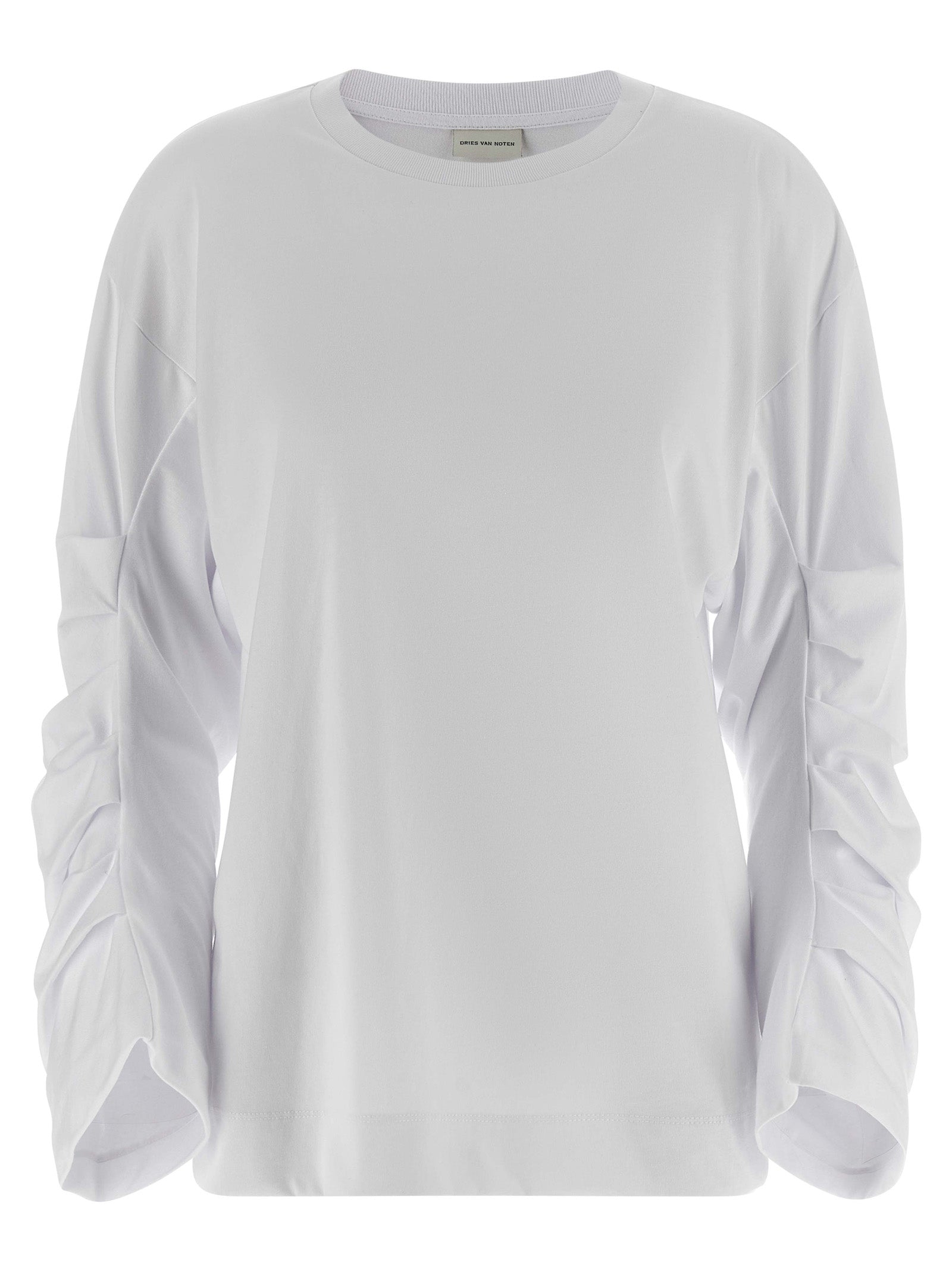 Dries Van Noten White Cotton Long Sleeve T-Shirt
