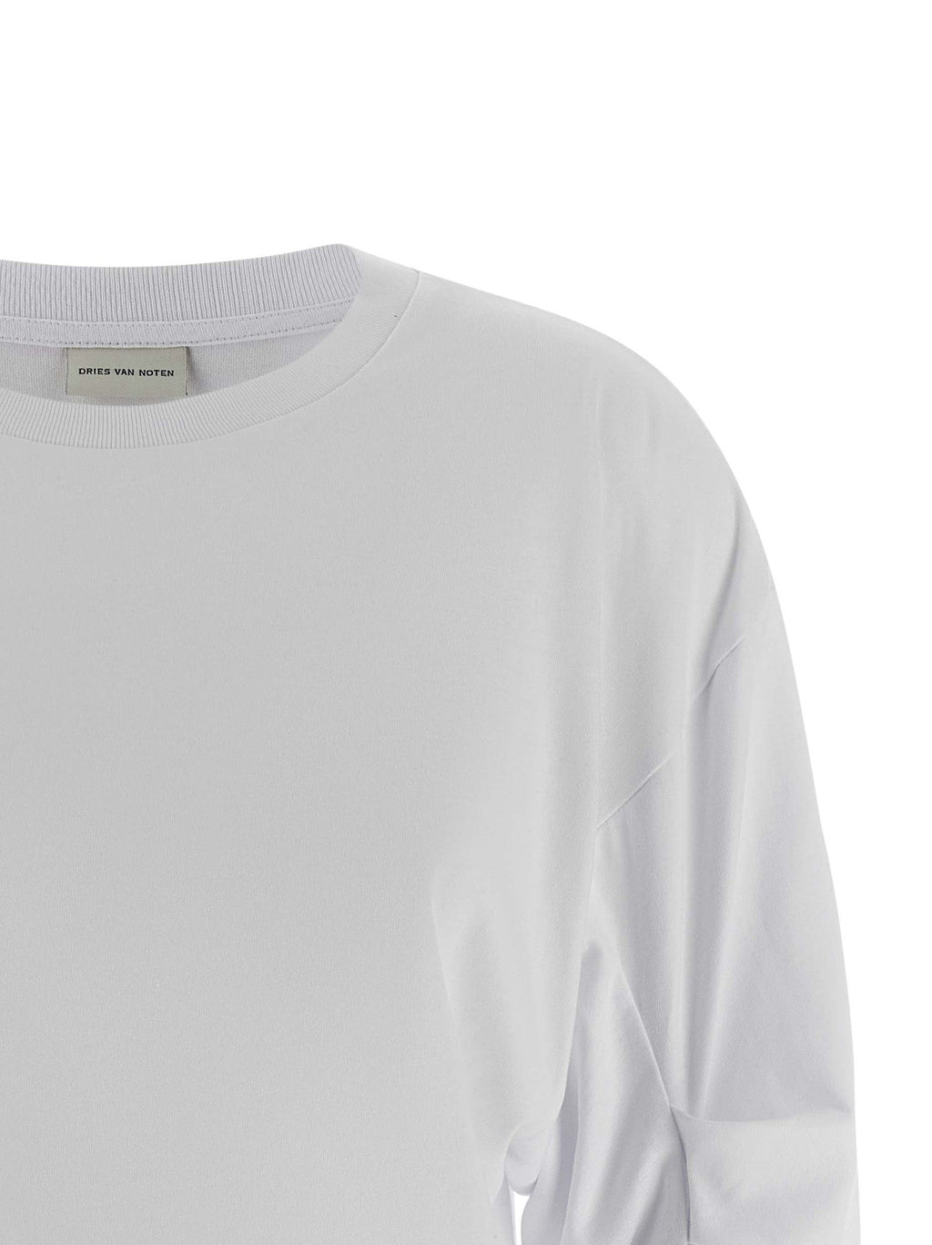 Dries Van Noten White Cotton Long Sleeve T-Shirt