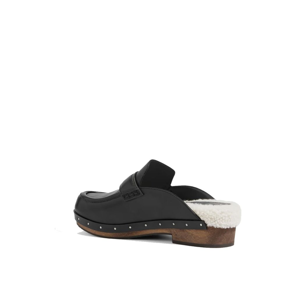 Brunello Cucinelli Black Leather Mules