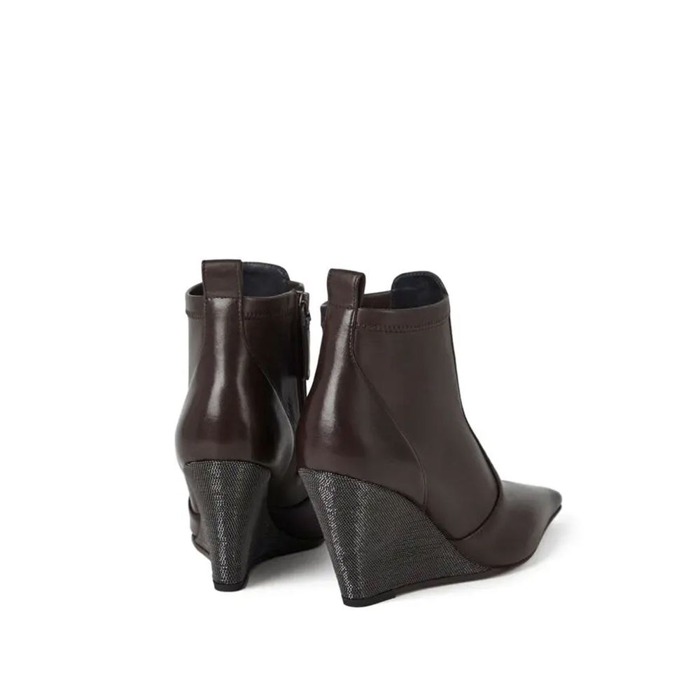Brunello Cucinelli Brown Leather Ankle Boots