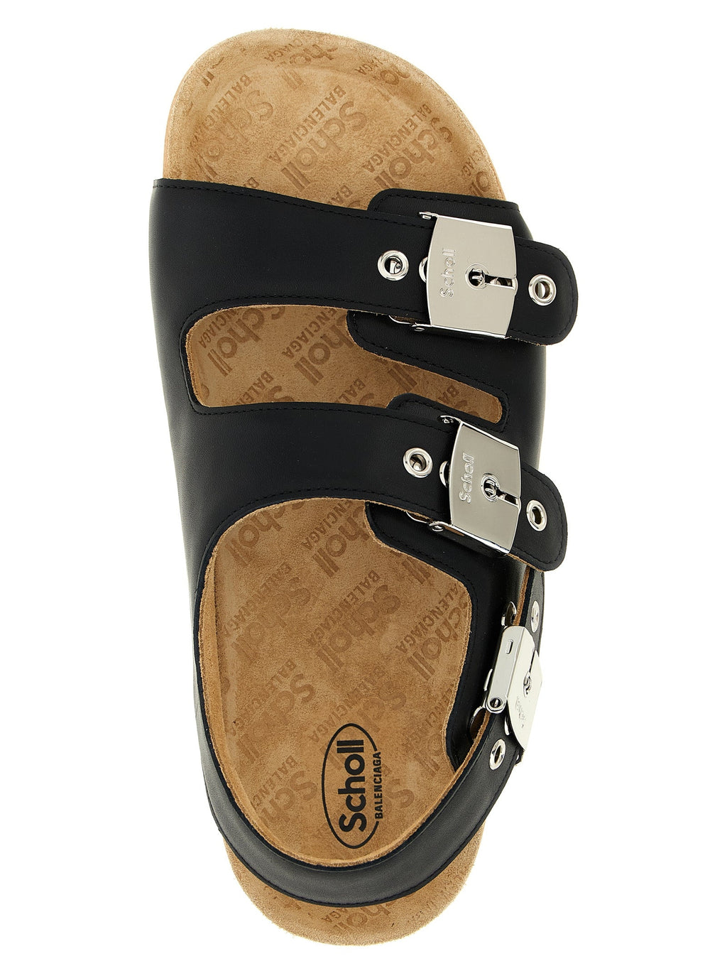 Balenciaga Black Calfskin Flat Sandals