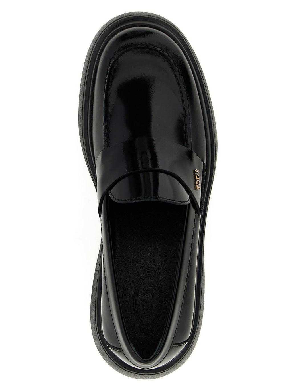 Tod's Black Calfskin Slip-On Loafers