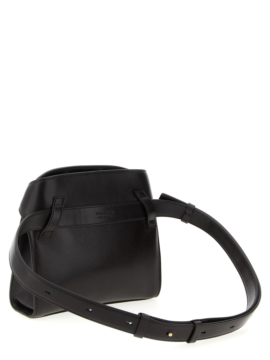 Ferragamo Brown Calfskin Crossbody Bag