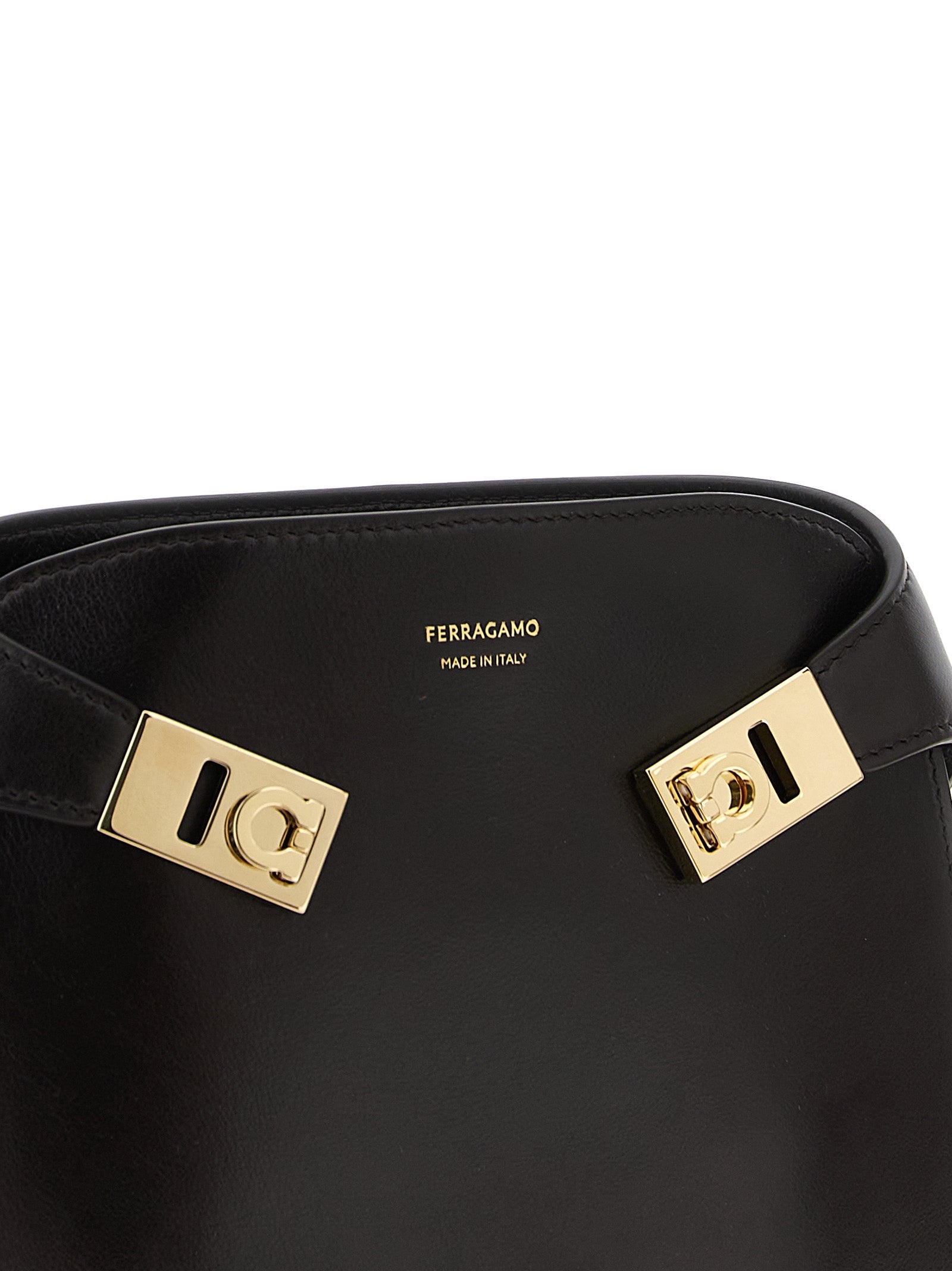 Ferragamo Brown Calfskin Crossbody Bag