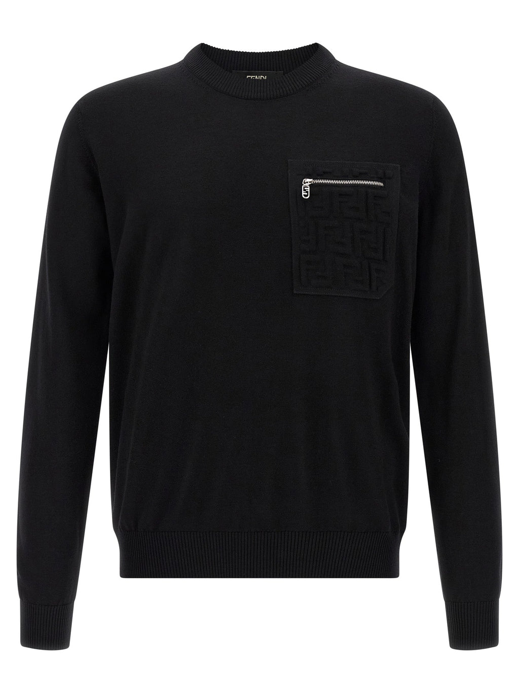 Fendi Black Virgin Wool Cardigan