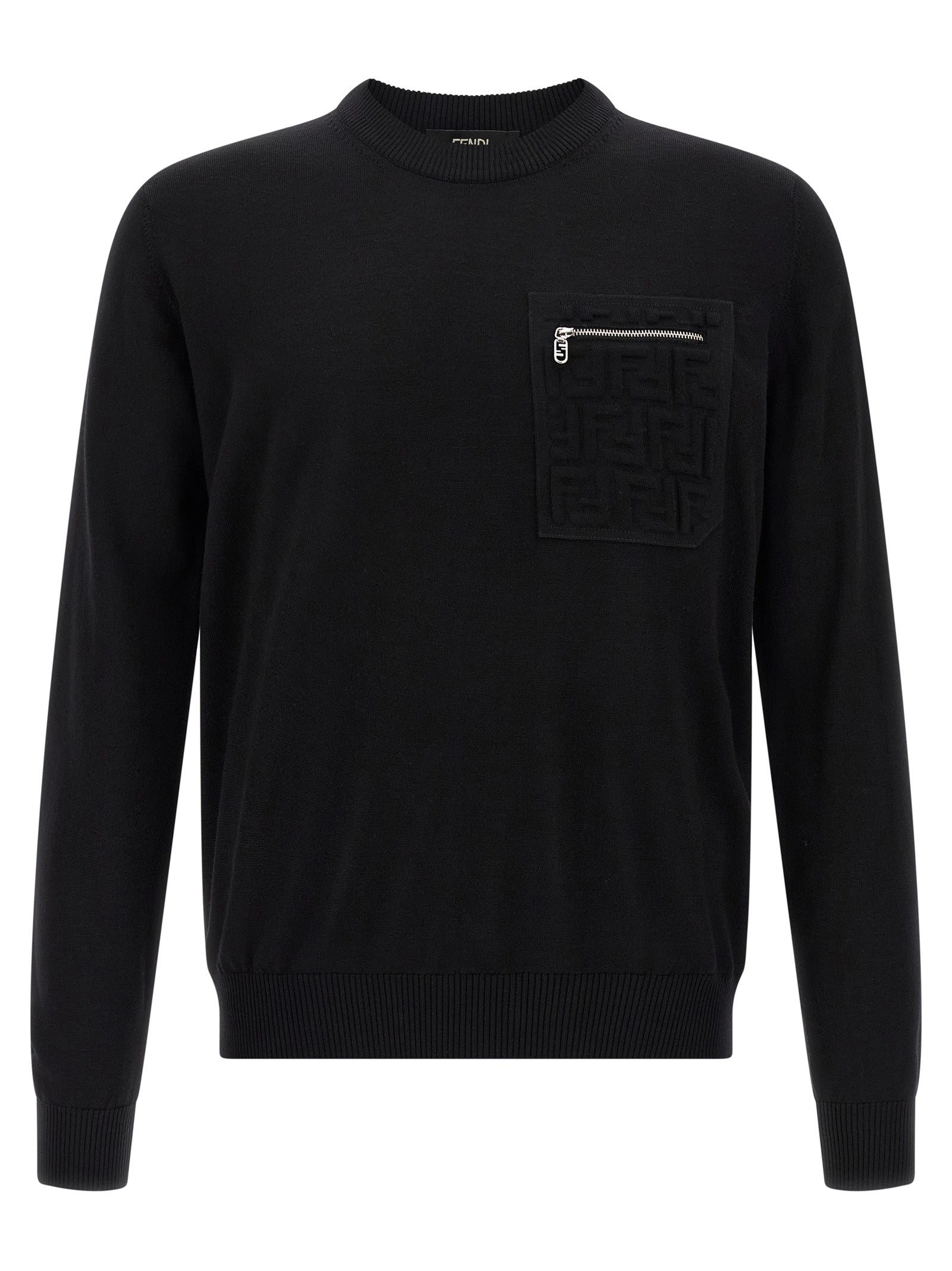 Fendi Black Virgin Wool Cardigan