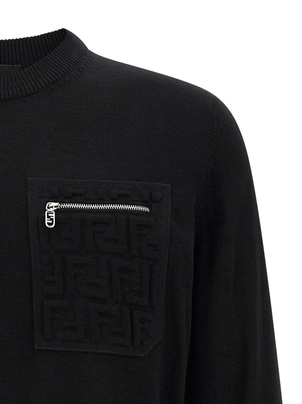 Fendi Black Virgin Wool Cardigan