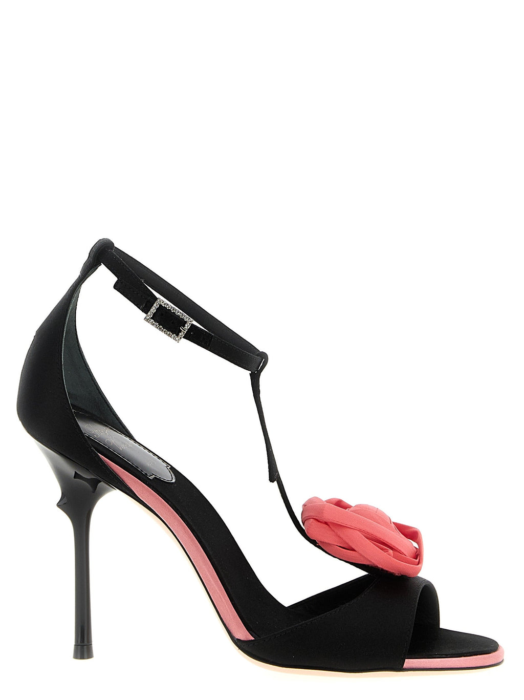 Roger Vivier Black Viscose Stiletto Heel Sandals