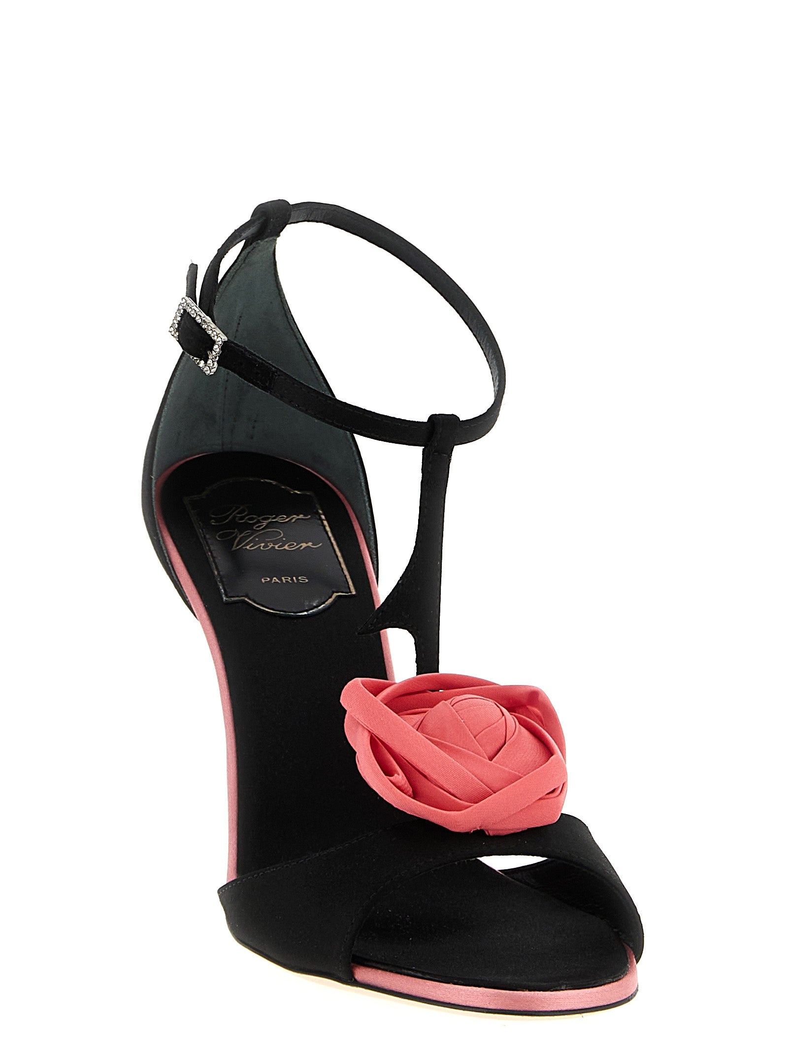 Roger Vivier Black Viscose Stiletto Heel Sandals