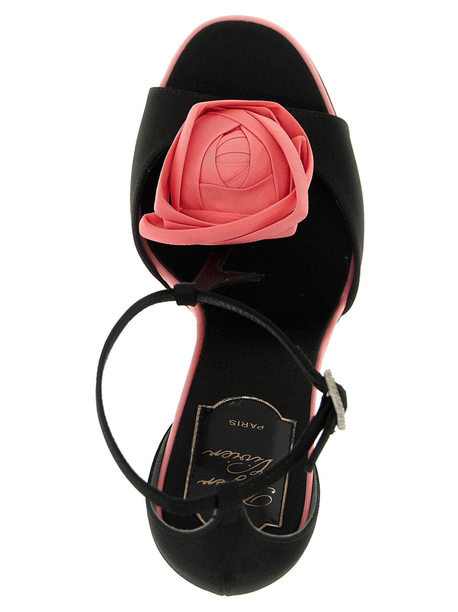 Roger Vivier Black Viscose Stiletto Heel Sandals