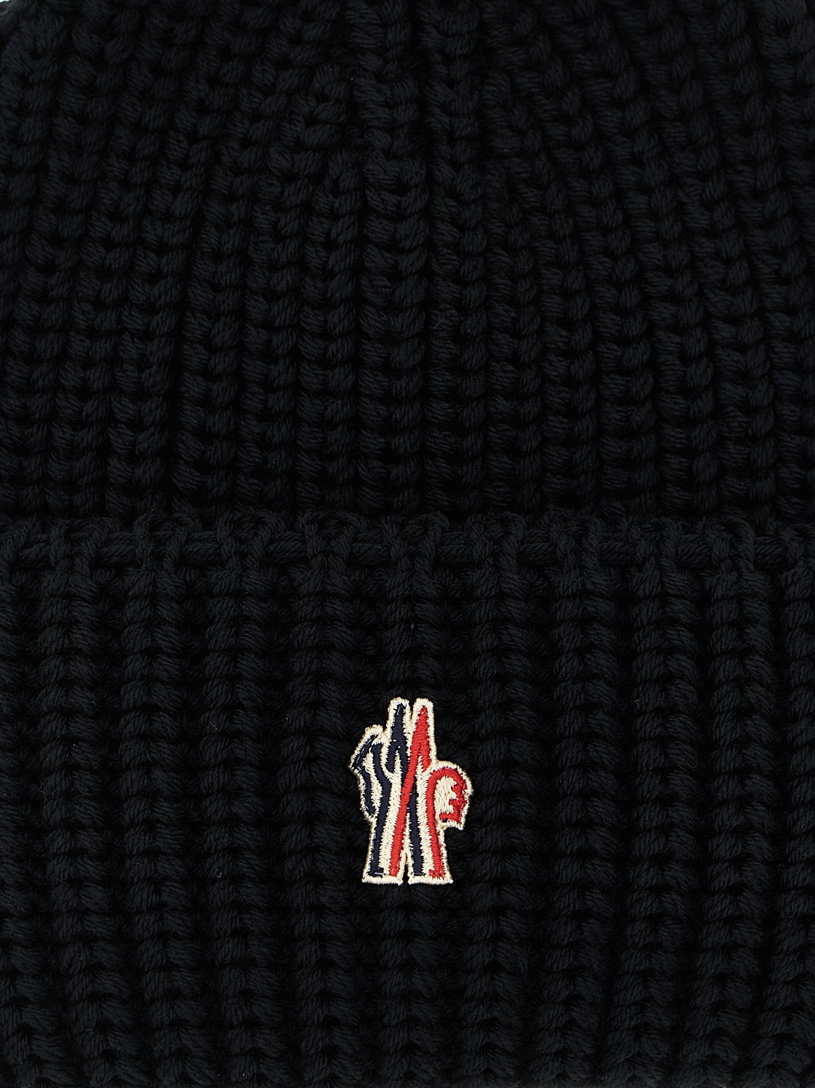 Moncler Grenoble Black Virgin Wool Beanie