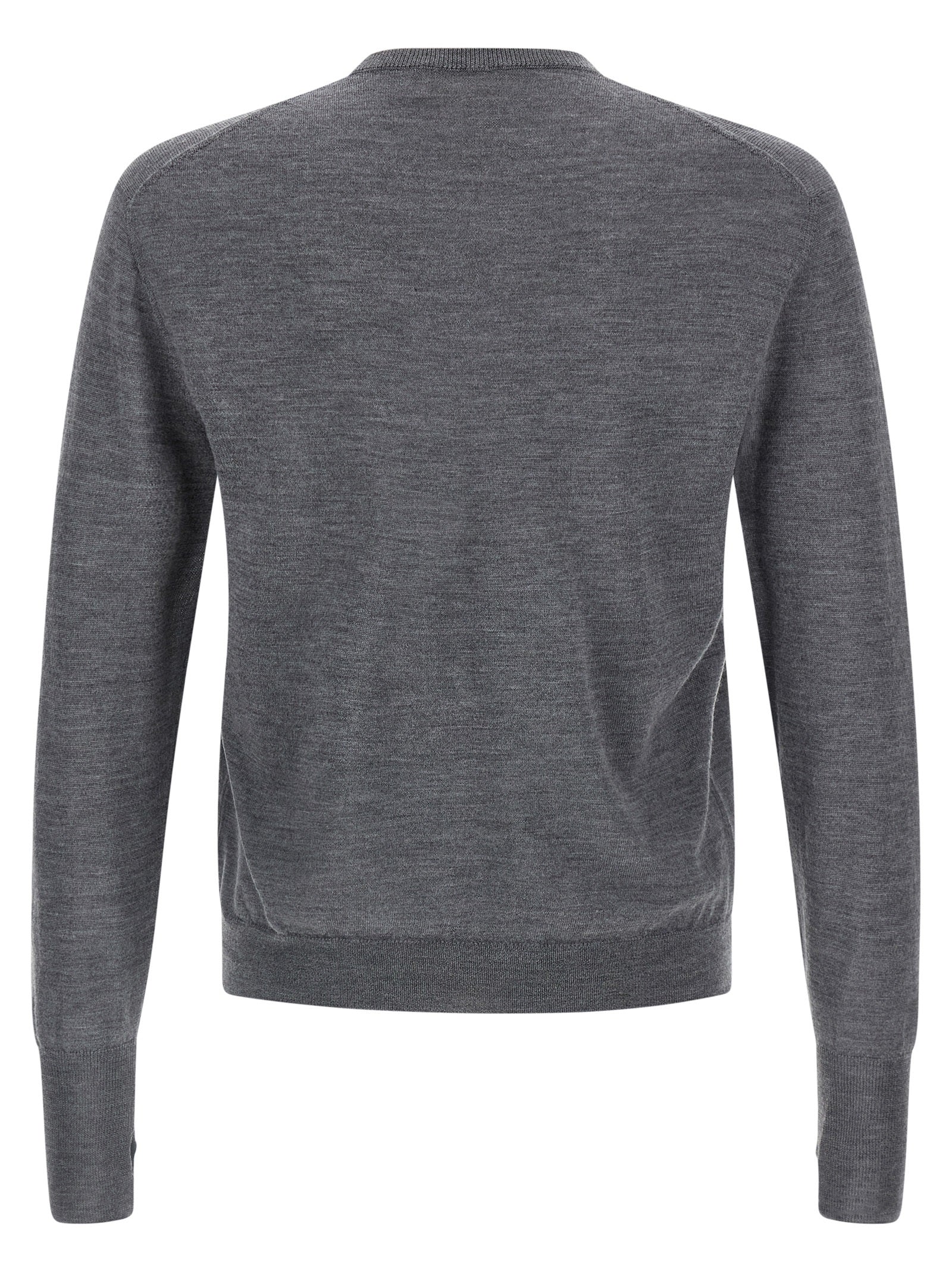 MA'RY'YA Gray Virgin Wool Cardigan