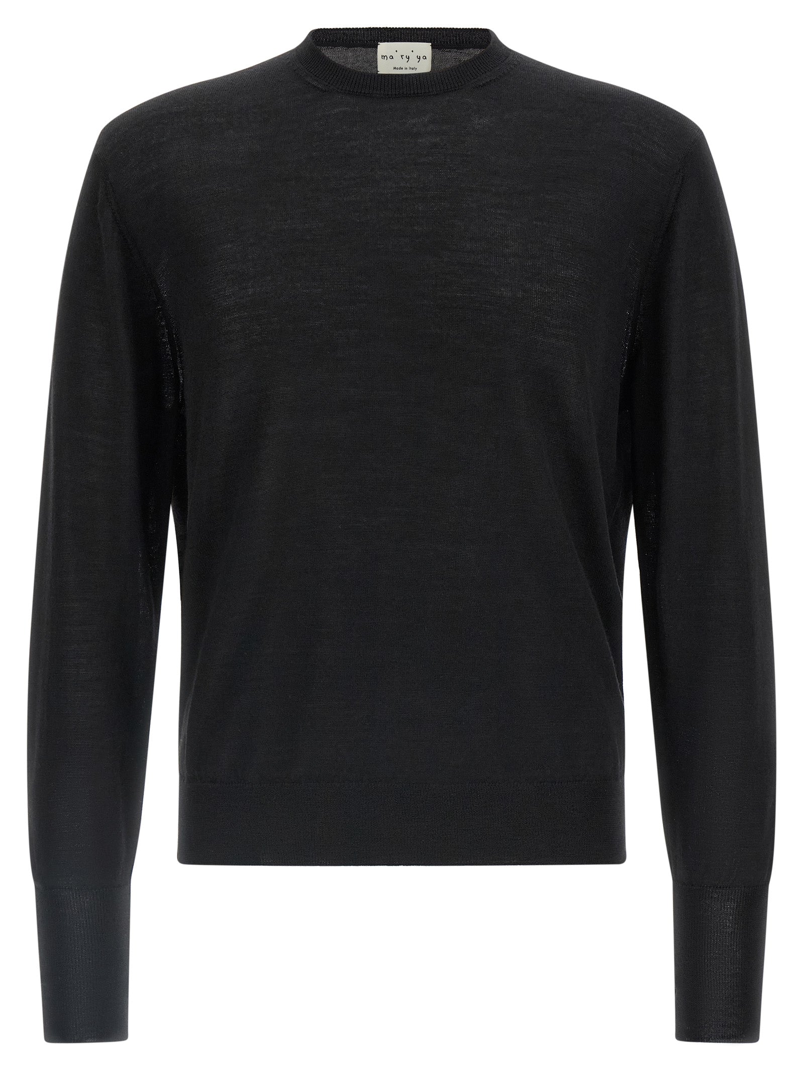 MA'RY'YA Black Virgin Wool Cardigan