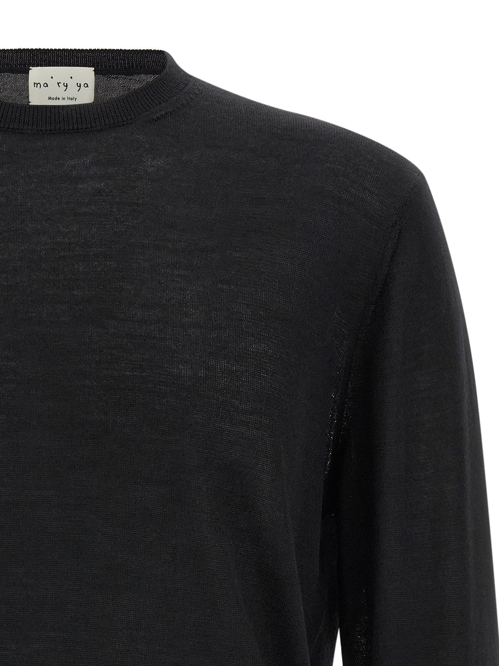 MA'RY'YA Black Virgin Wool Cardigan
