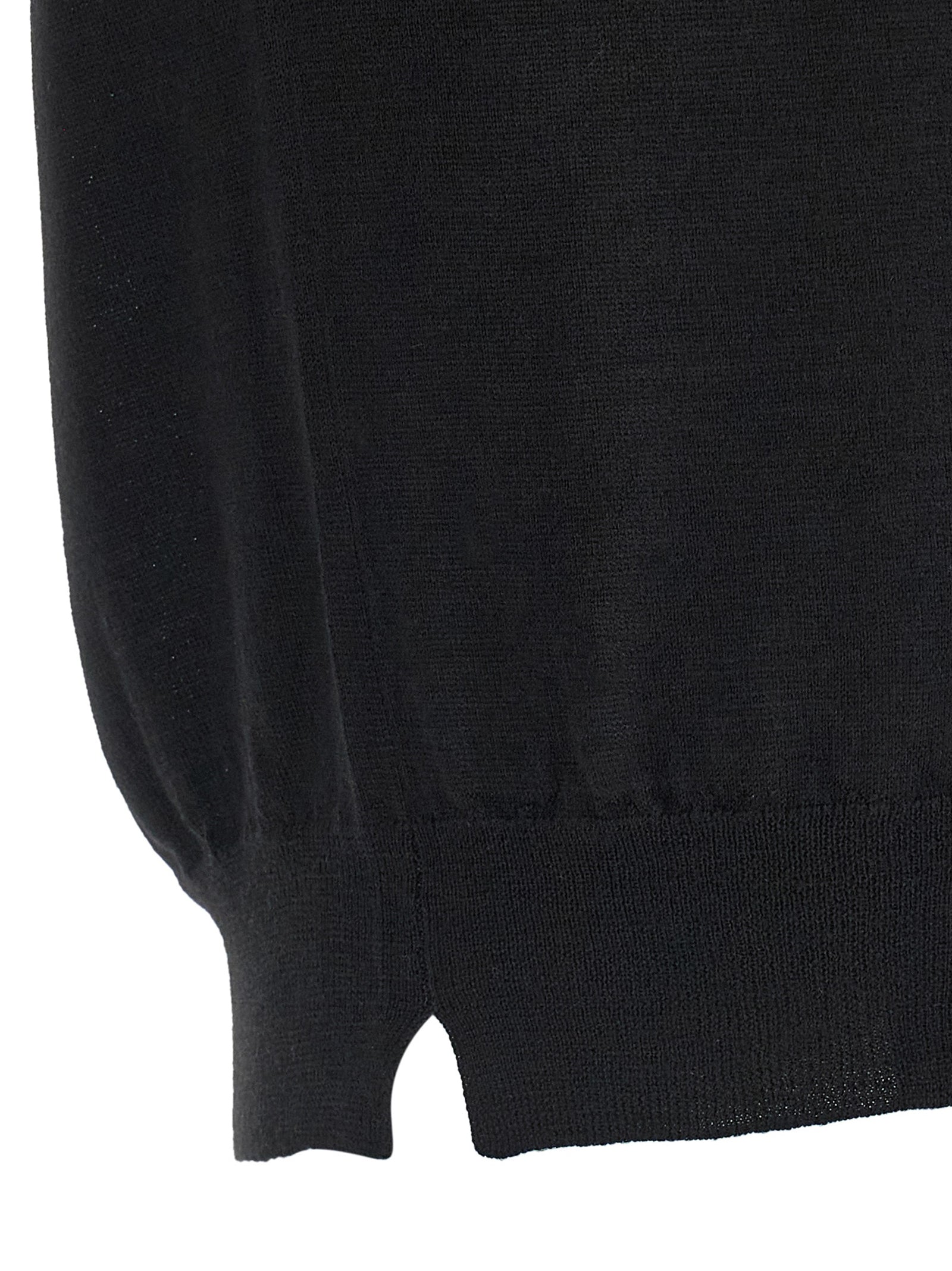 MA'RY'YA Black Virgin Wool Cardigan