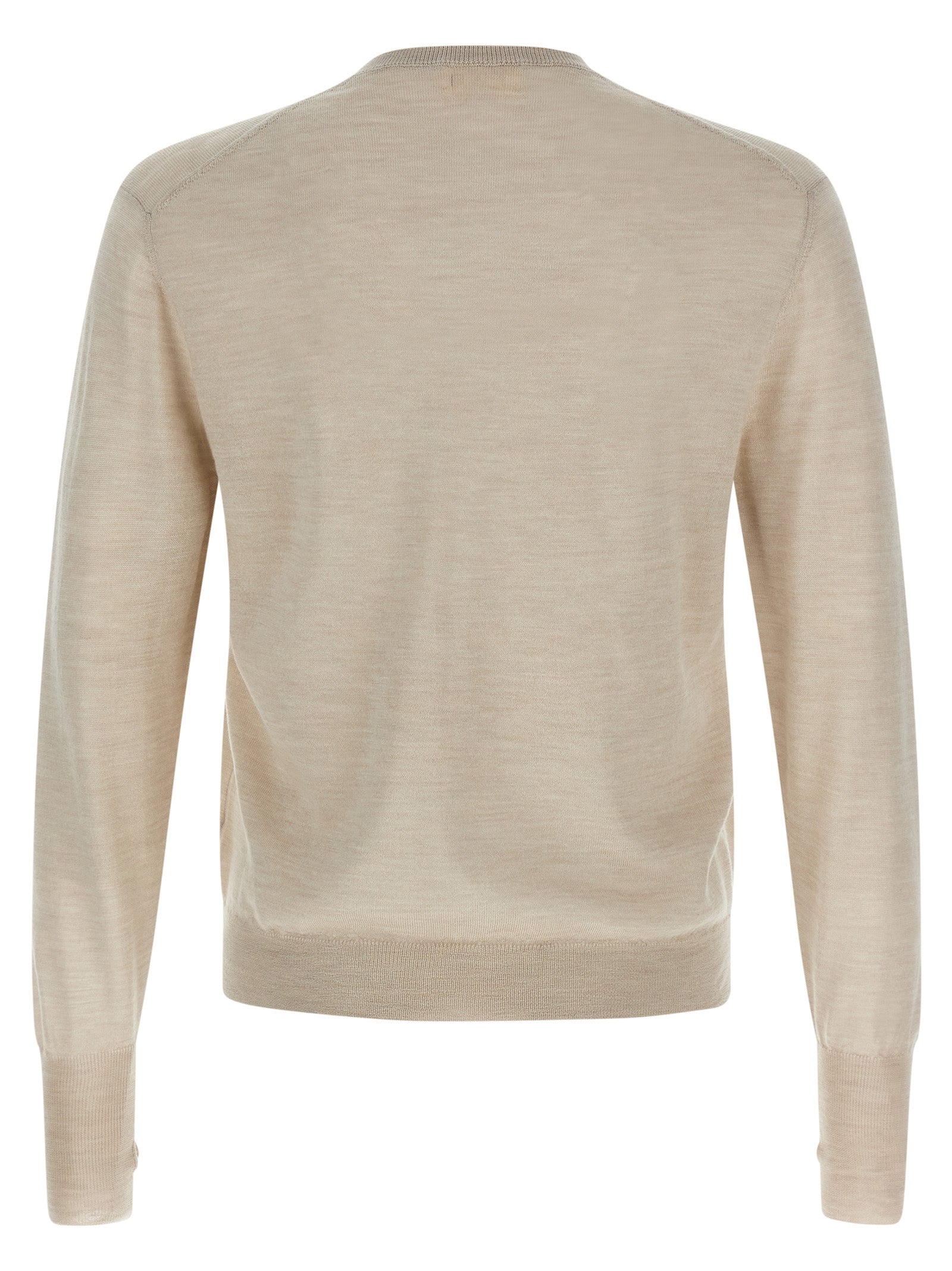 MA'RY'YA Beige Virgin Wool Cardigan
