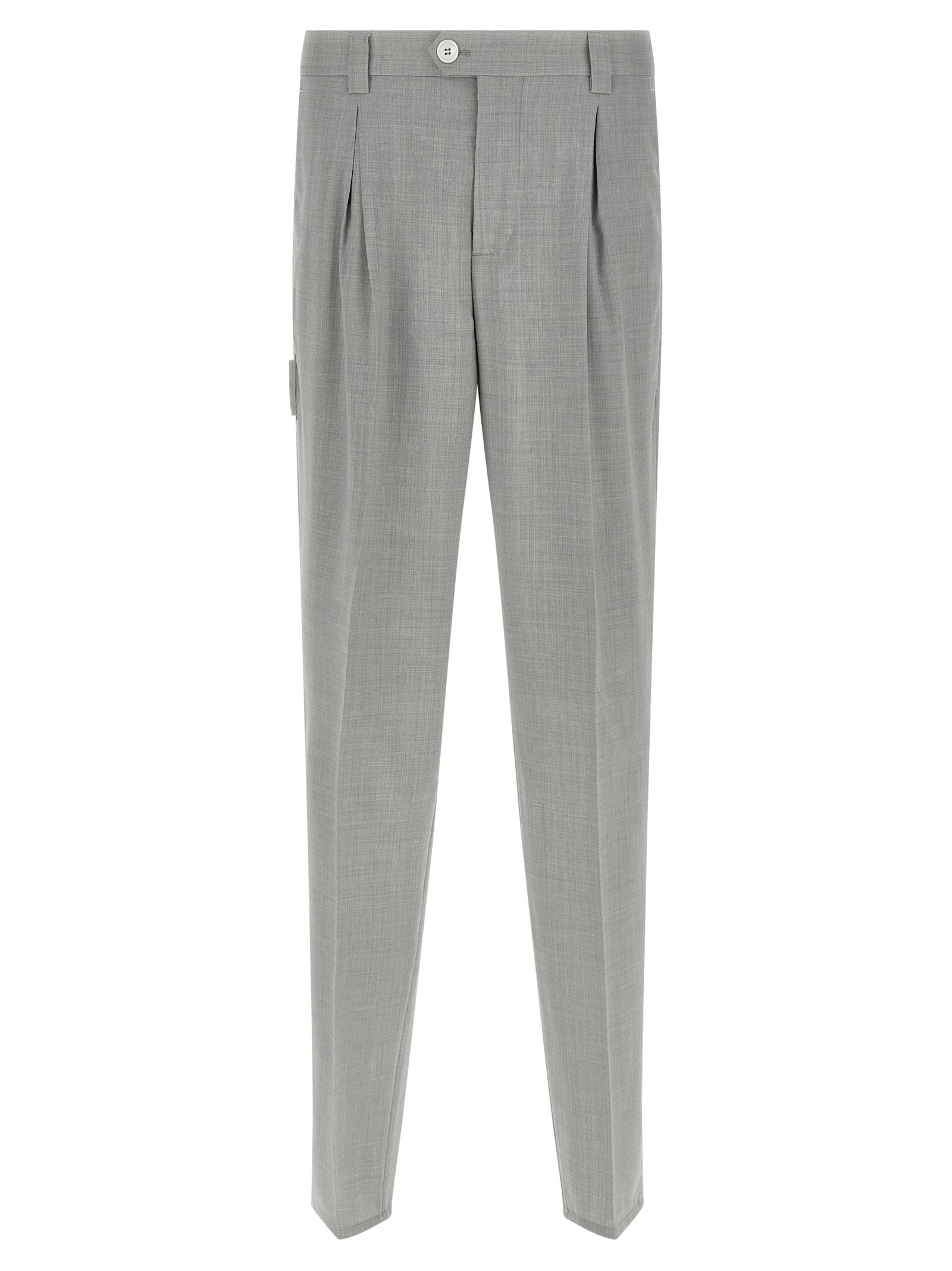 Brunello Cucinelli Gray Virgin Wool Dress Pants
