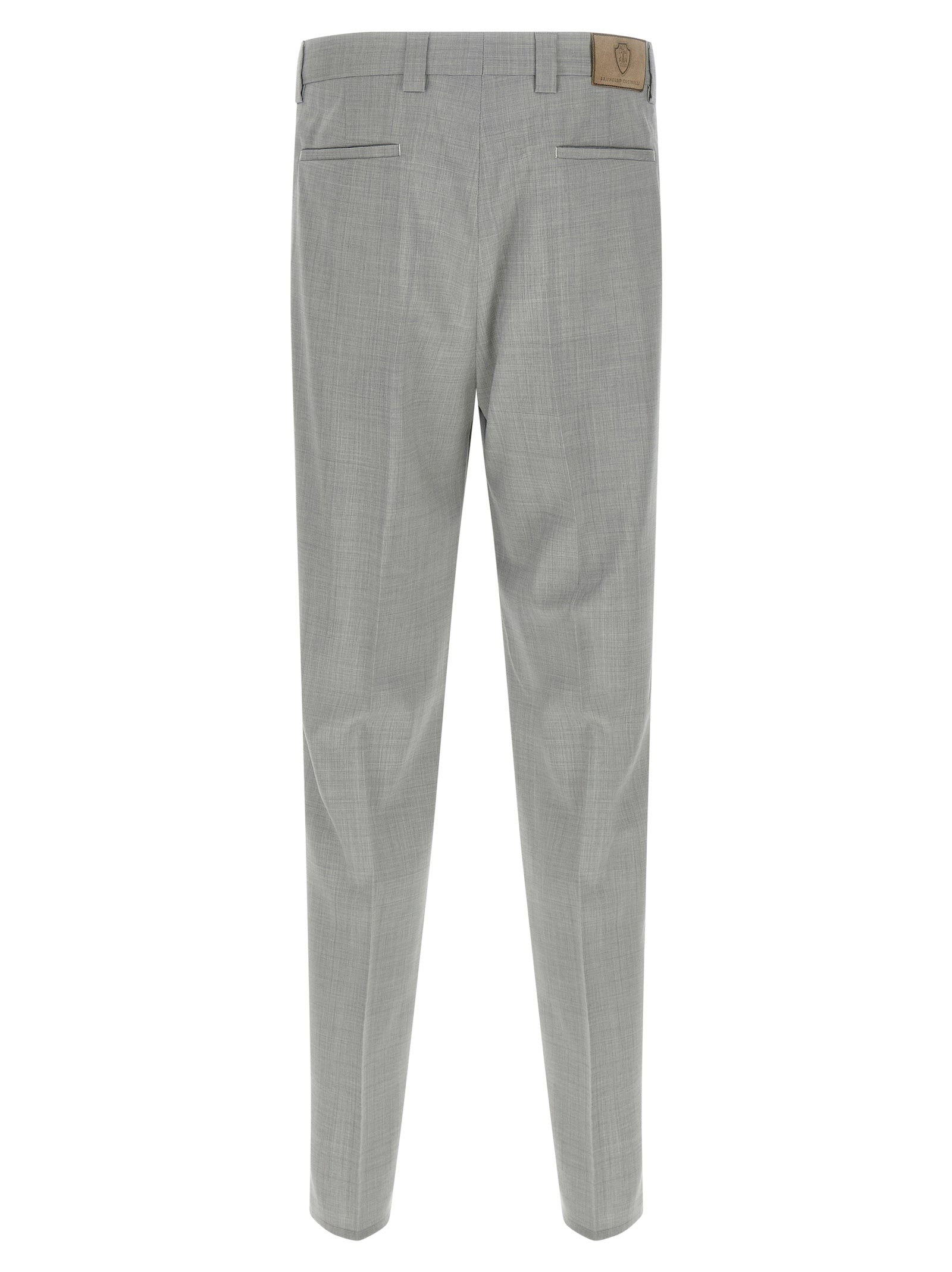 Brunello Cucinelli Gray Virgin Wool Dress Pants