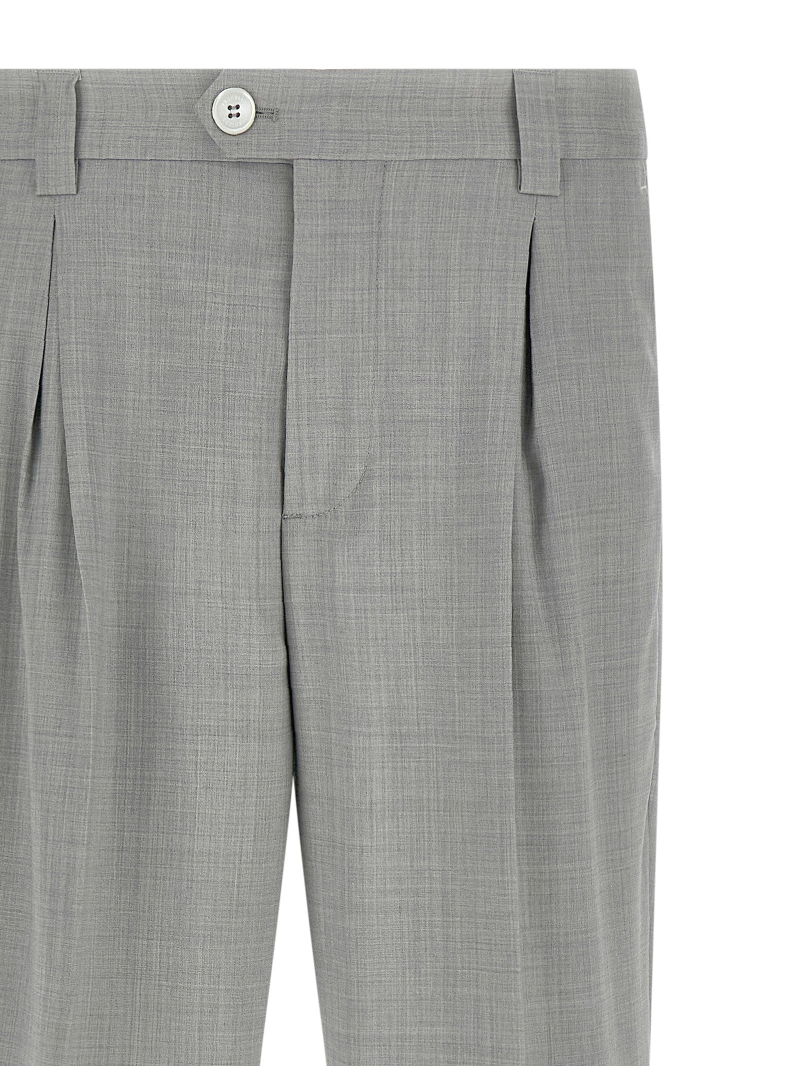 Brunello Cucinelli Gray Virgin Wool Dress Pants
