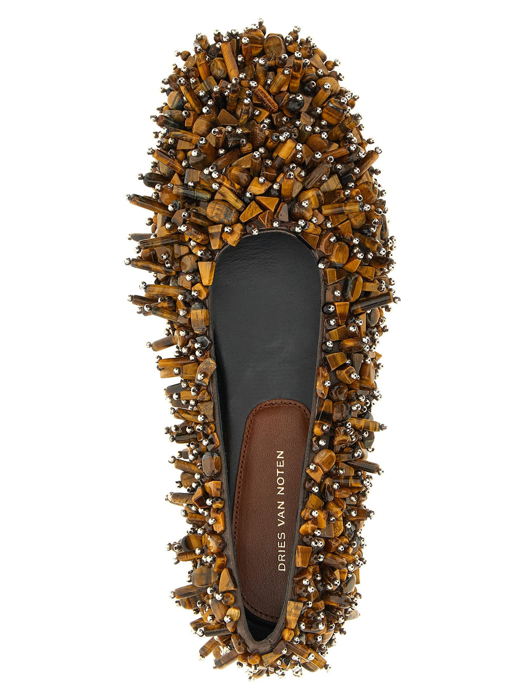Dries Van Noten Brown Viscose Ballet Flats