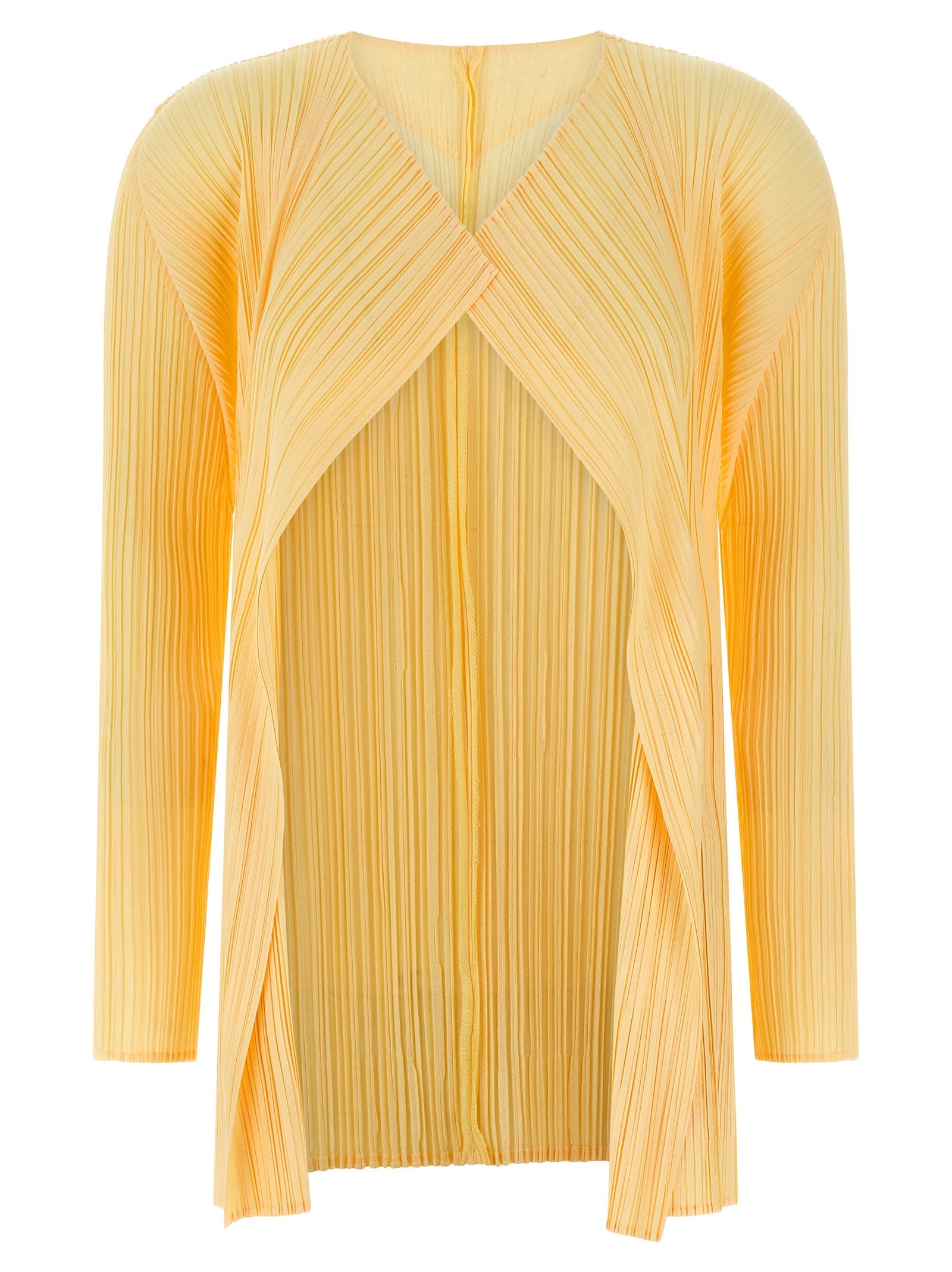 PLEATS PLEASE ISSEY MIYAKE Bicolor Polyester Cardigan