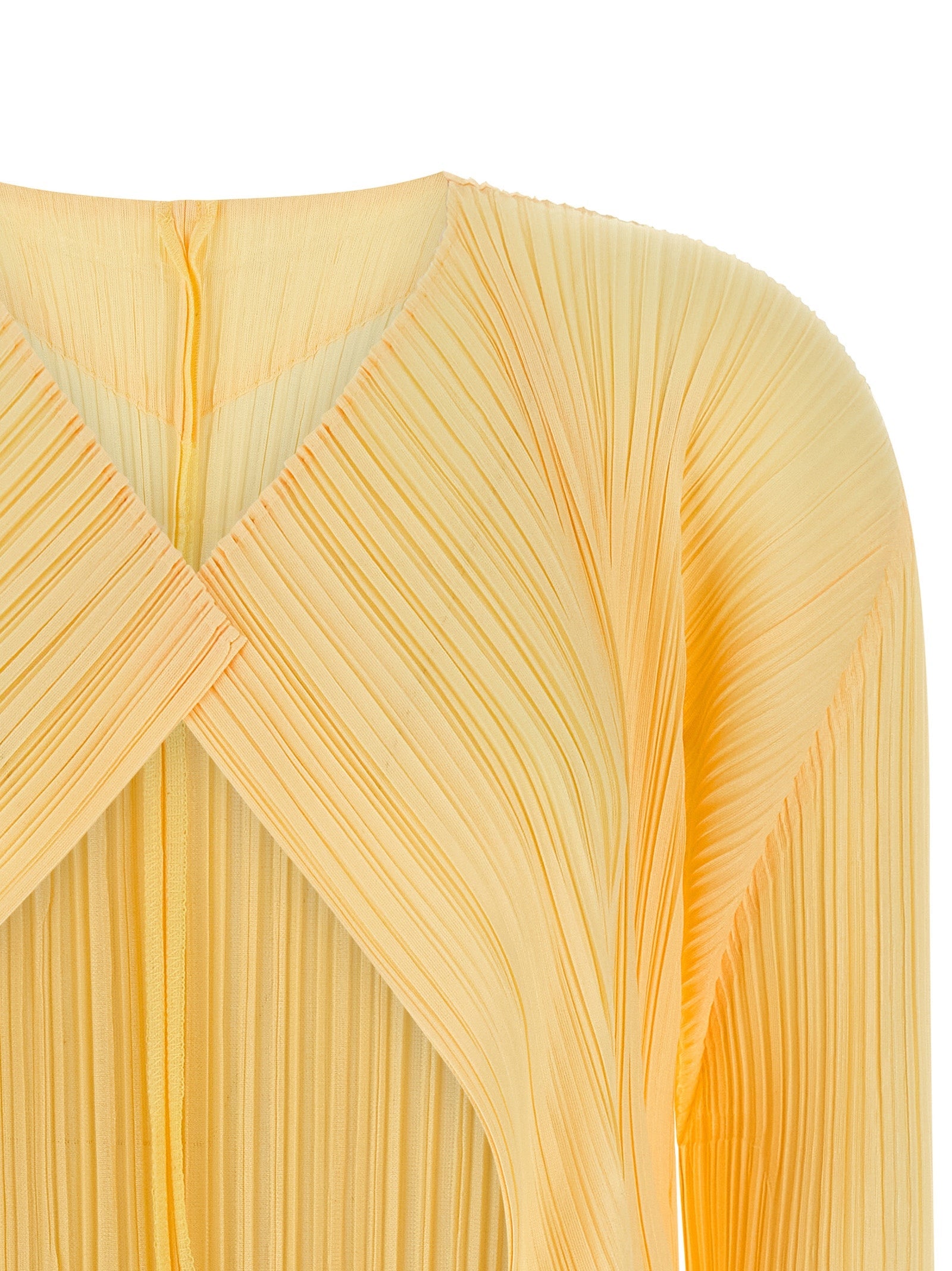 PLEATS PLEASE ISSEY MIYAKE Bicolor Polyester Cardigan