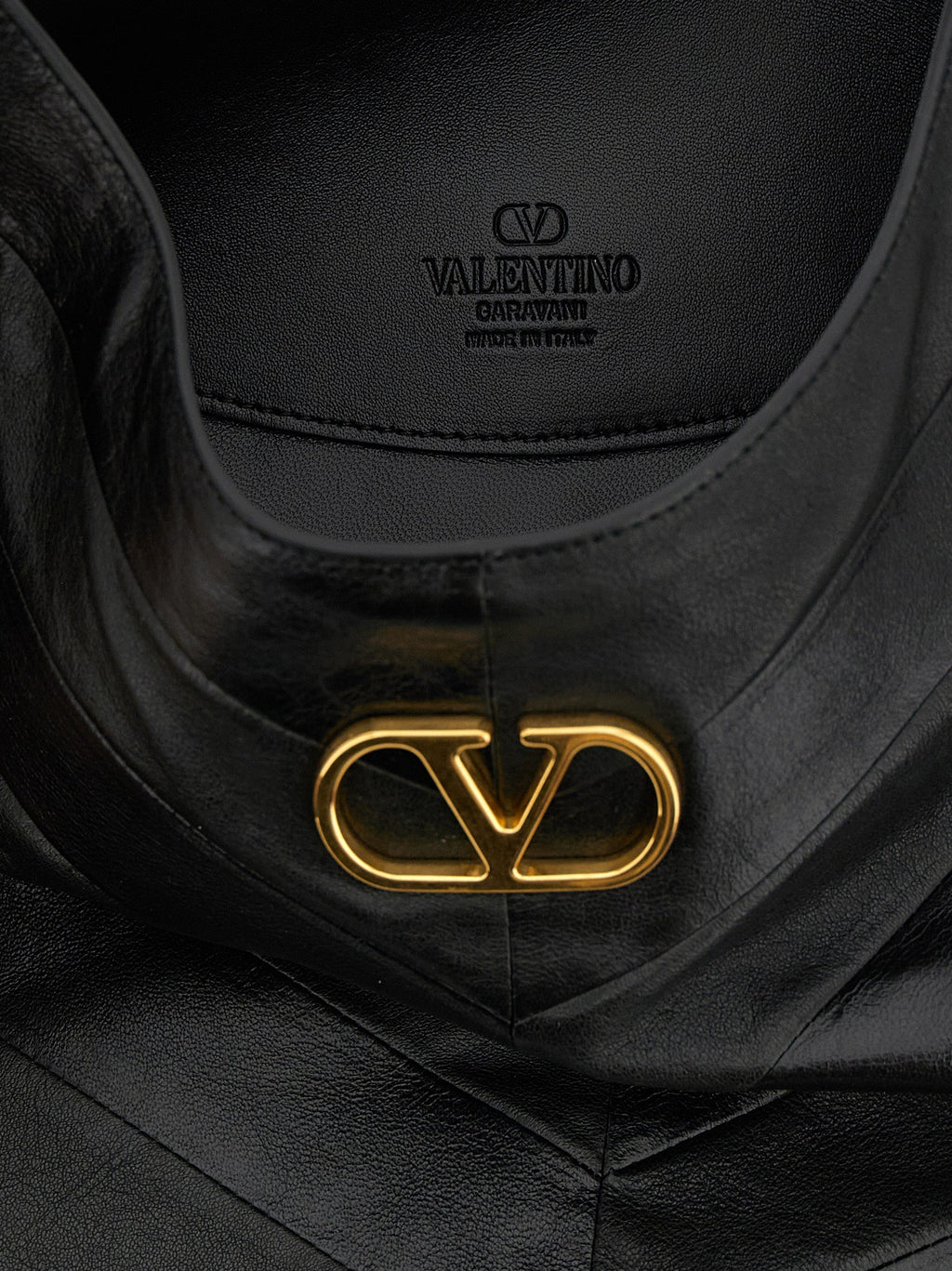 Valentino Garavani Black Lamb Leather Shoulder Bag