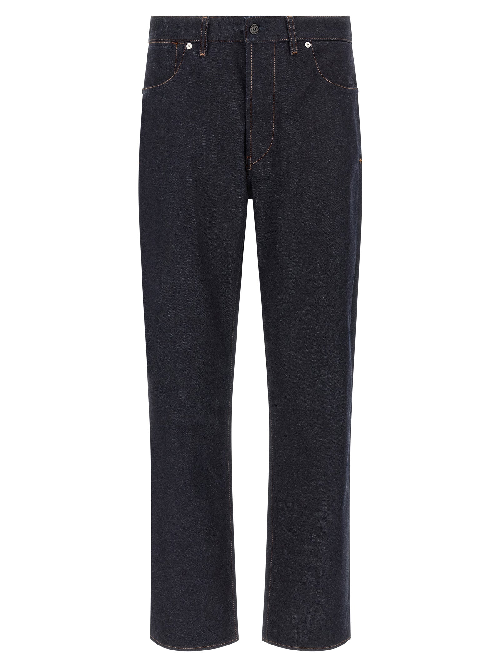 Stone Island Blue Cotton Straight-Leg Jeans