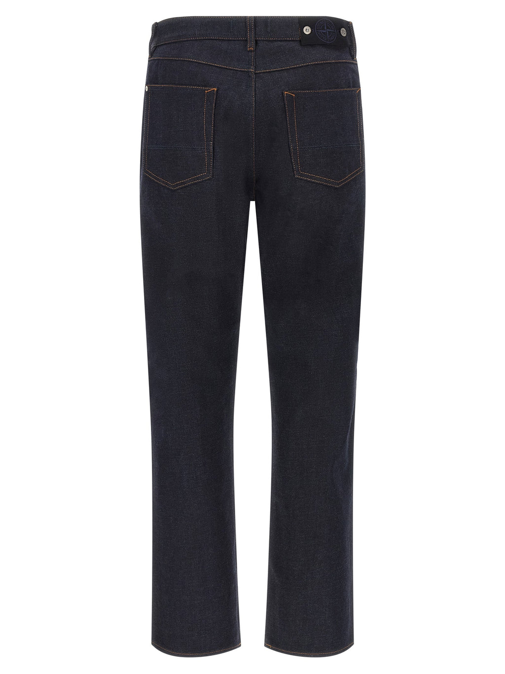 Stone Island Blue Cotton Straight-Leg Jeans