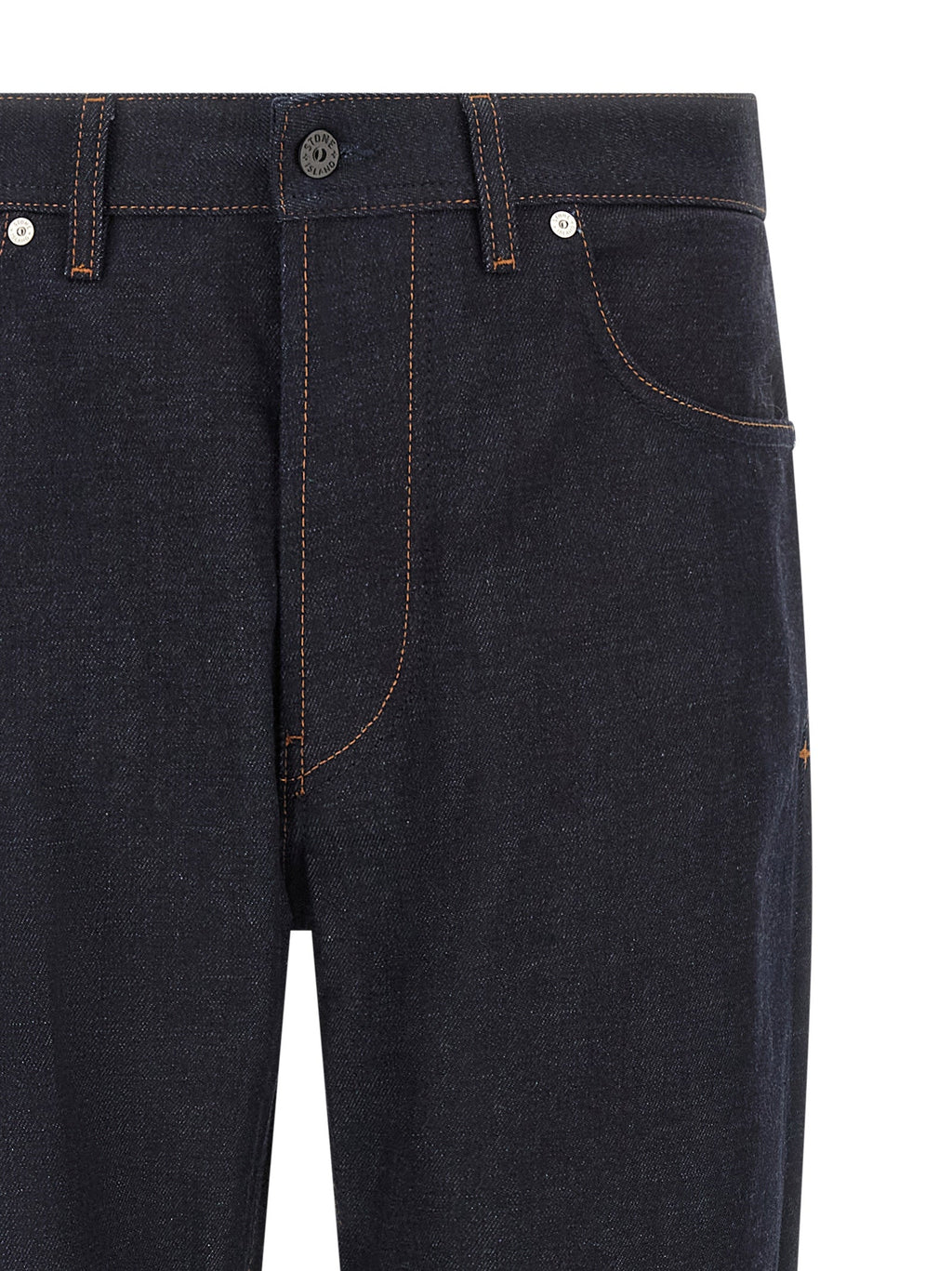Stone Island Blue Cotton Straight-Leg Jeans