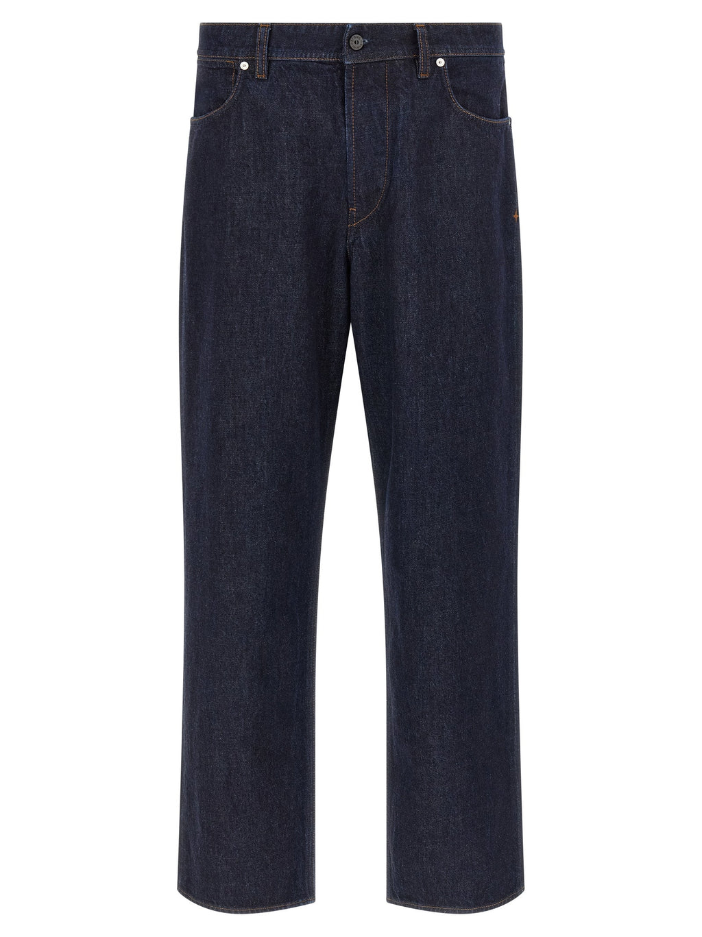 Stone Island Blue Cotton Straight-Leg Jeans