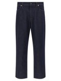 Stone Island Blue Cotton Straight-Leg Jeans