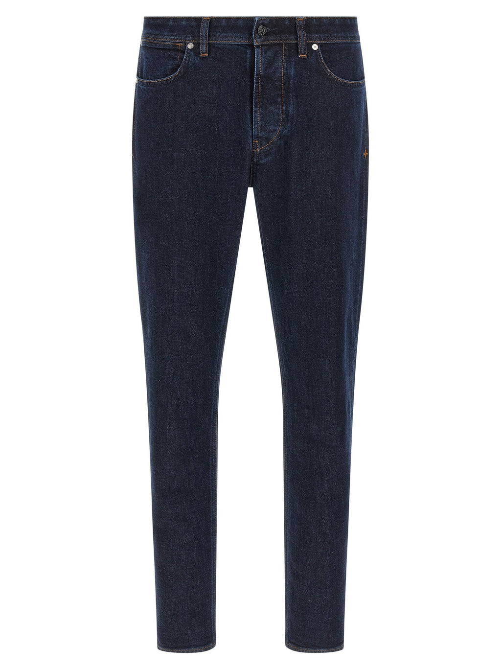 Stone Island Blue Cotton Straight-Leg Jeans
