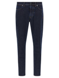 Stone Island Blue Cotton Straight-Leg Jeans