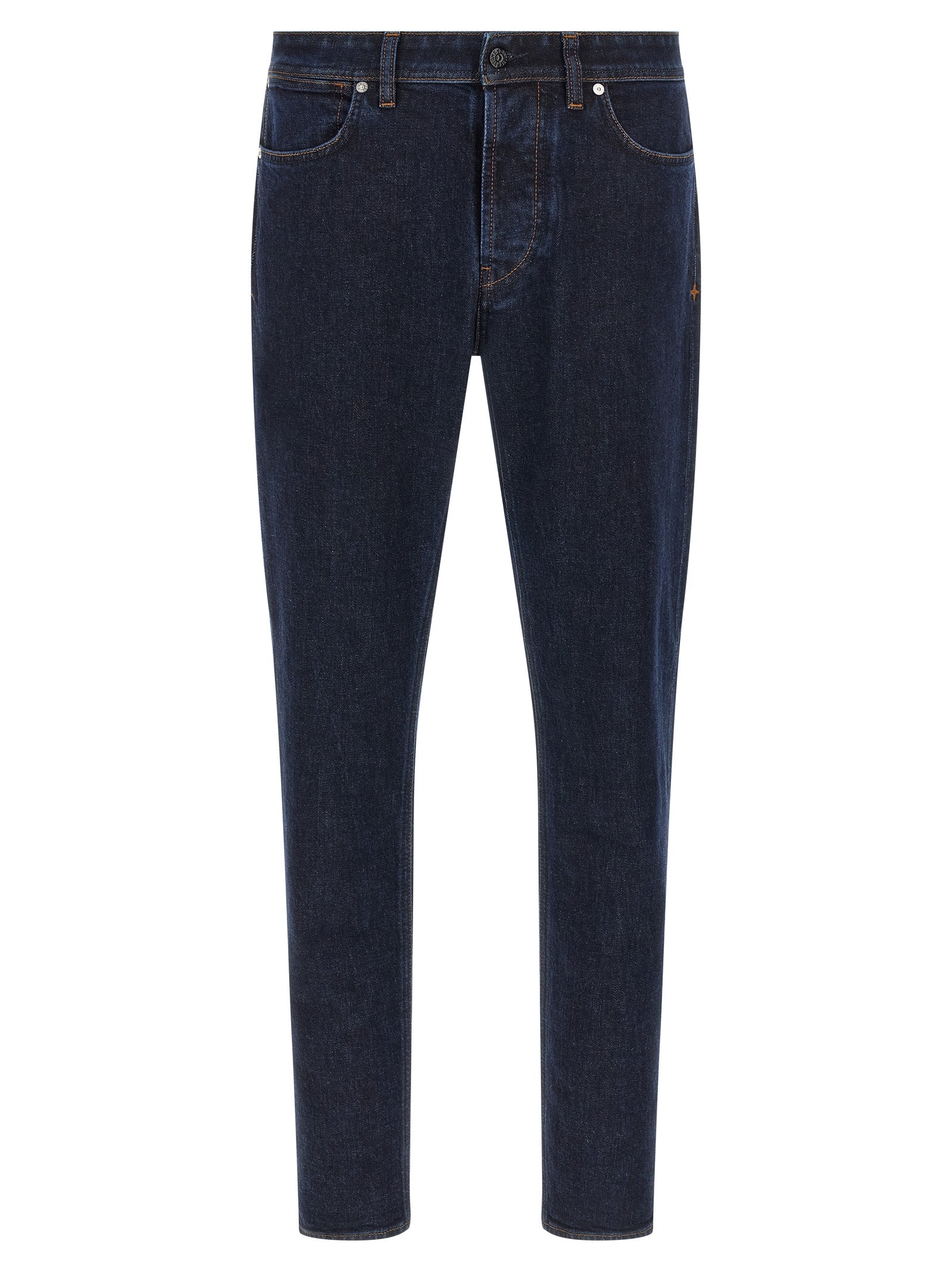Stone Island Blue Cotton Straight-Leg Jeans
