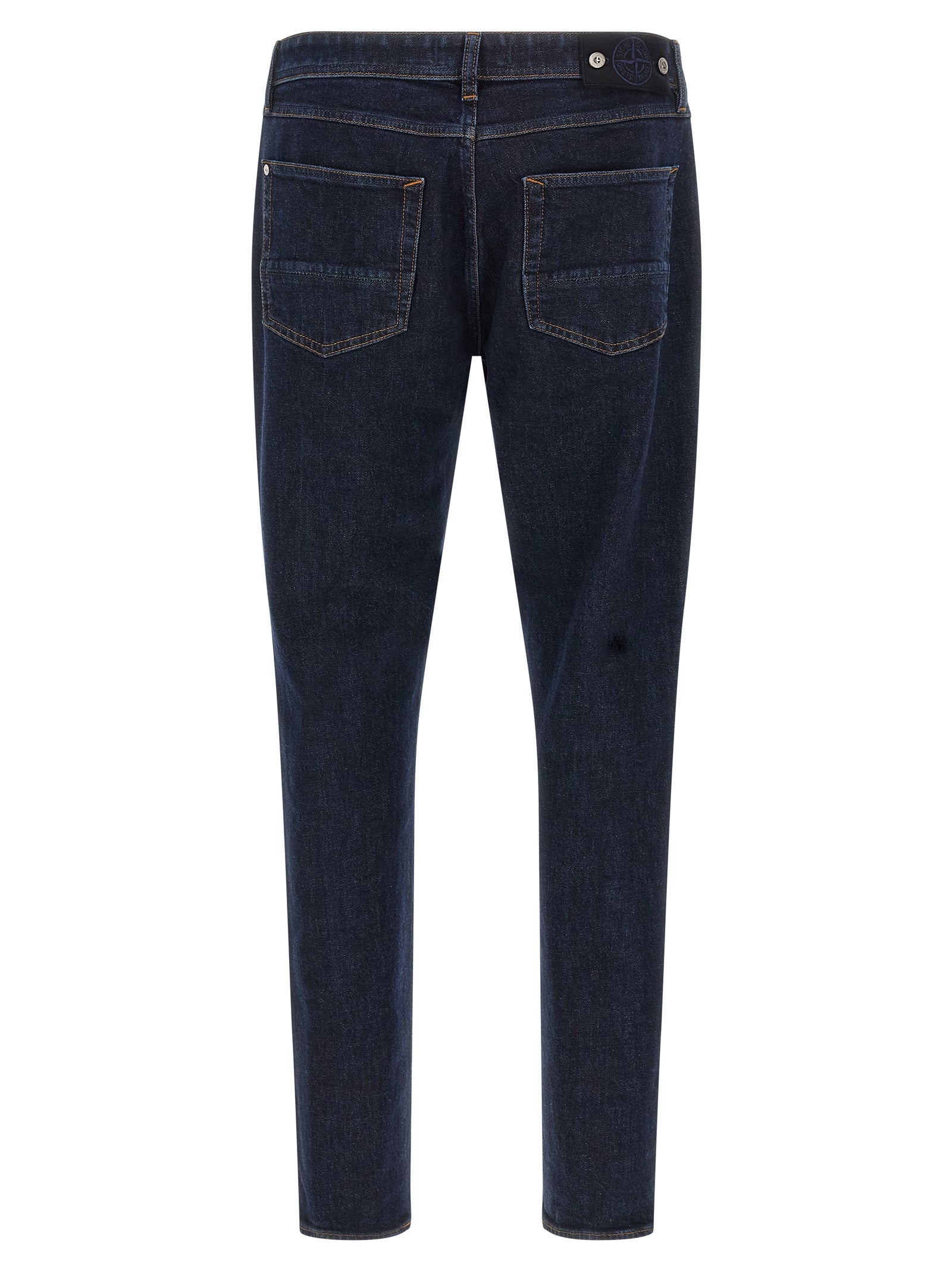 Stone Island Blue Cotton Straight-Leg Jeans