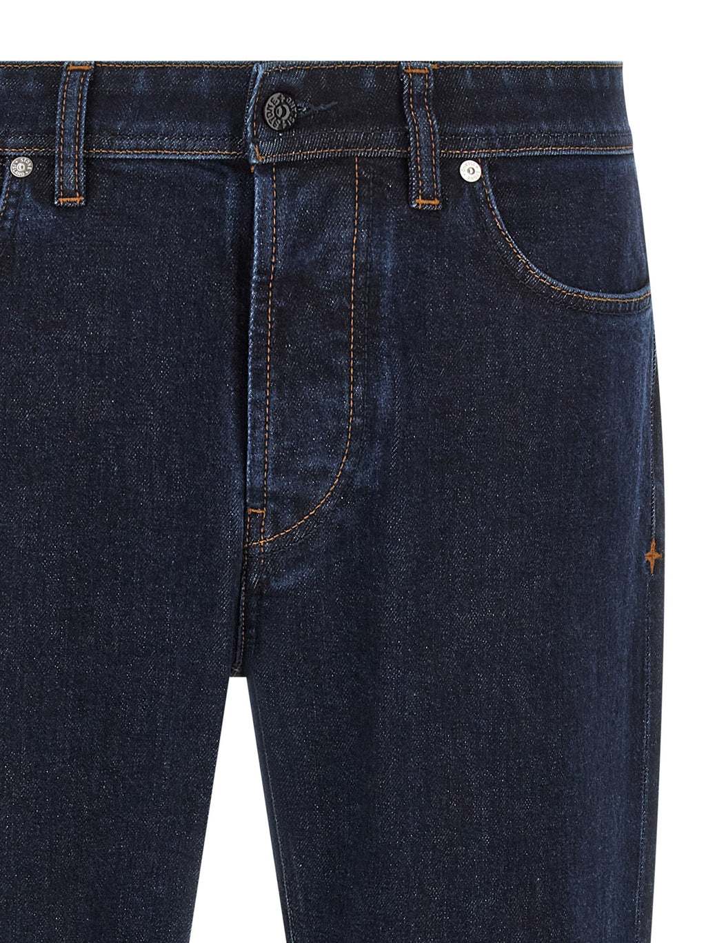 Stone Island Blue Cotton Straight-Leg Jeans