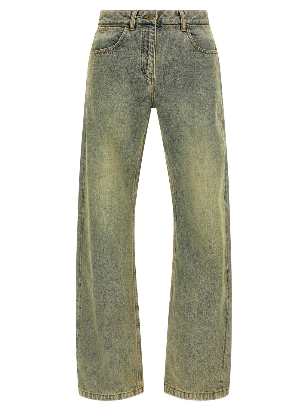 Entire Studios Bicolor Cotton Straight-Leg Jeans