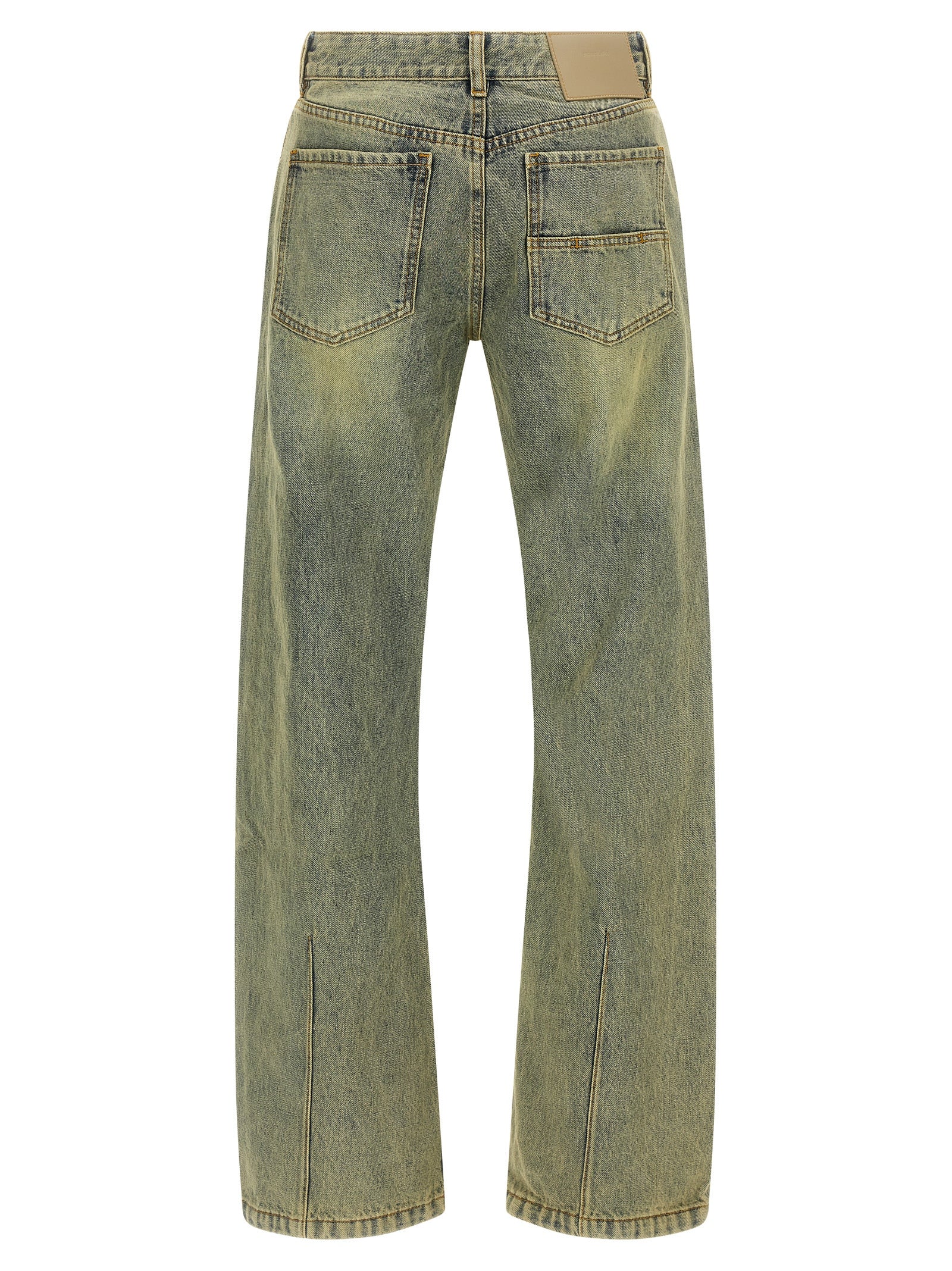 Entire Studios Bicolor Cotton Straight-Leg Jeans