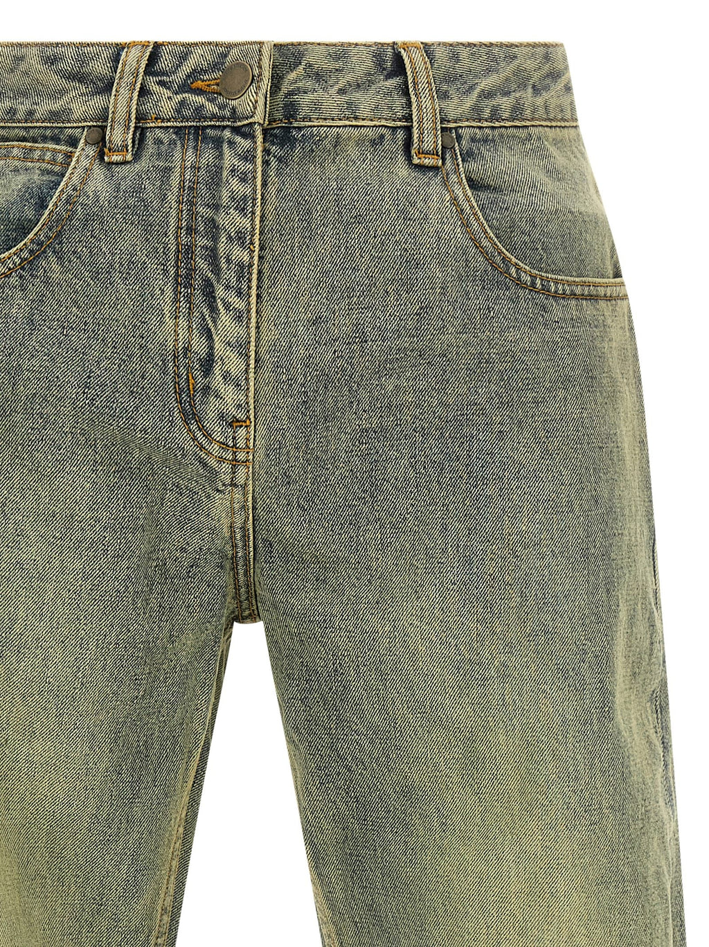 Entire Studios Bicolor Cotton Straight-Leg Jeans