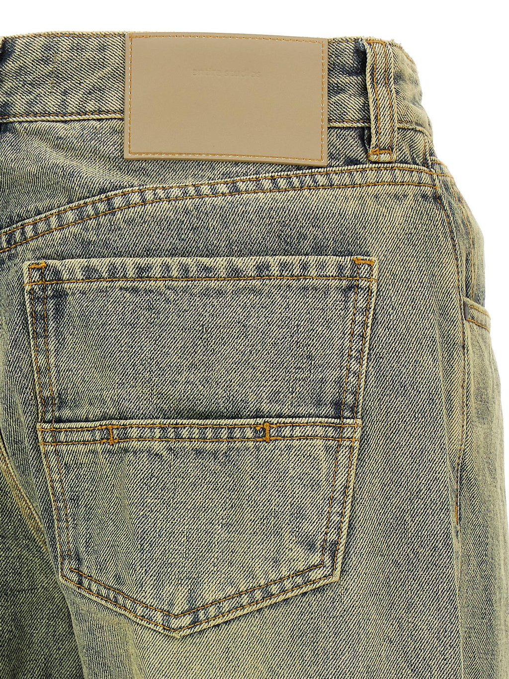Entire Studios Bicolor Cotton Straight-Leg Jeans