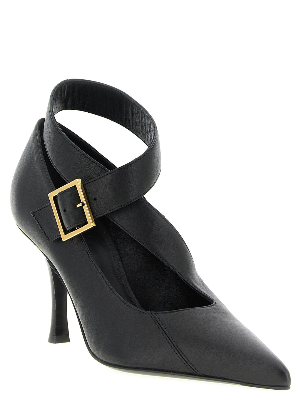 Khaite Black Lamb Leather High Heel Pumps