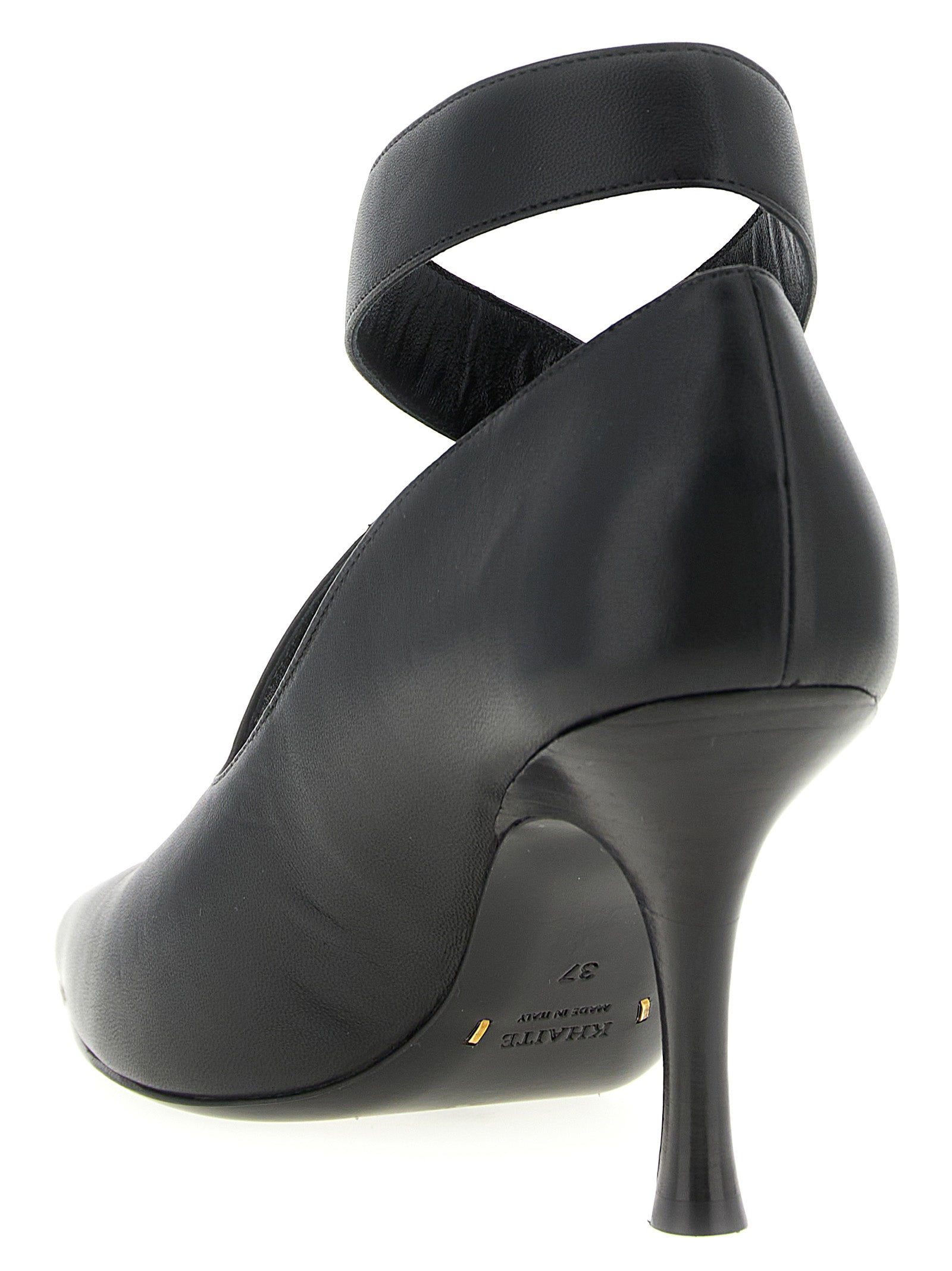 Khaite Black Lamb Leather High Heel Pumps
