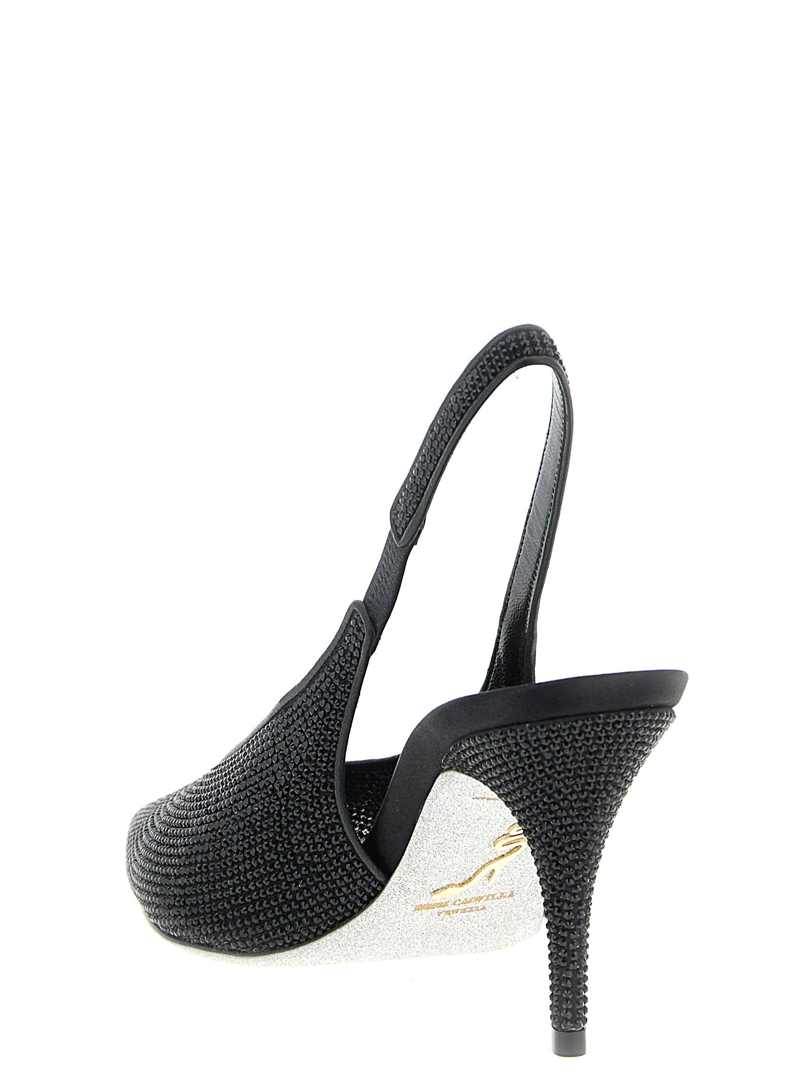 RENE CAOVILLA Black Glass High Heel Pumps